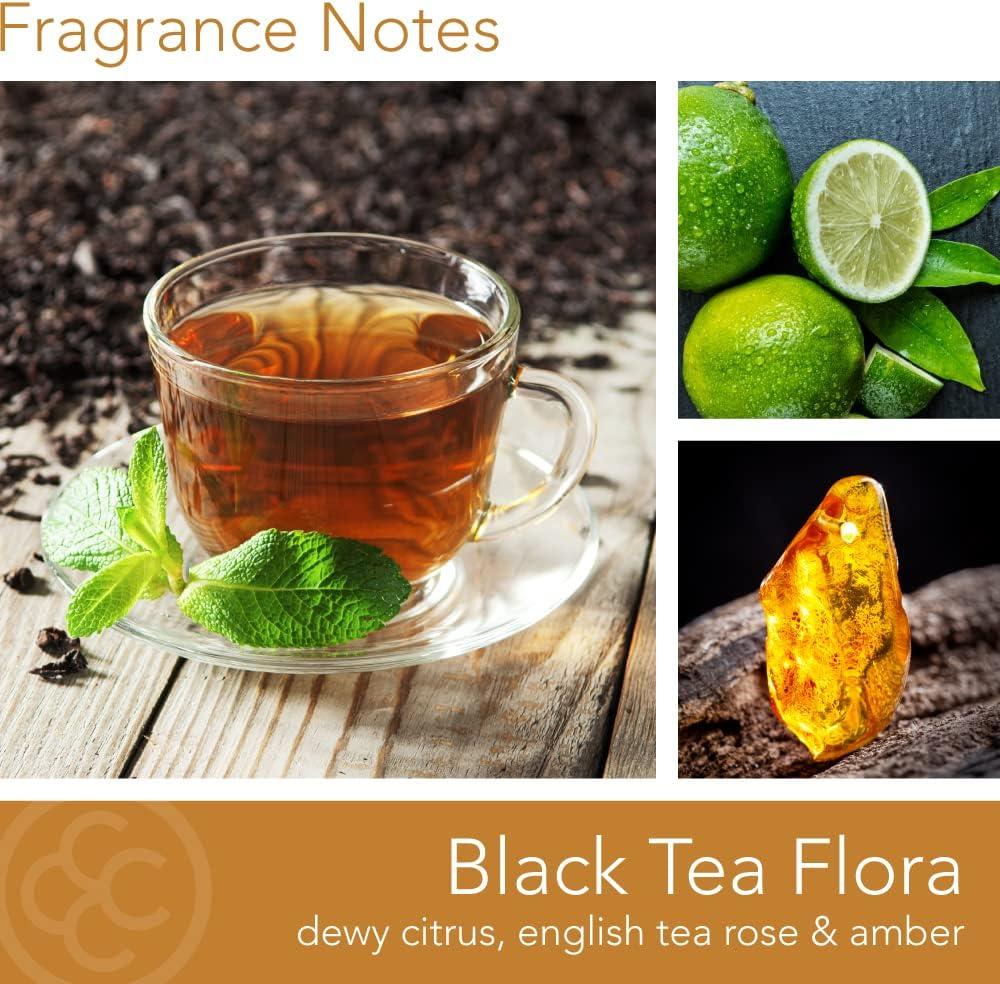 Colonial Candle M Baker Black Tea Flora Scented Jar Candle, 2 Wick, 14 oz, 60 Hours Burn, Floral