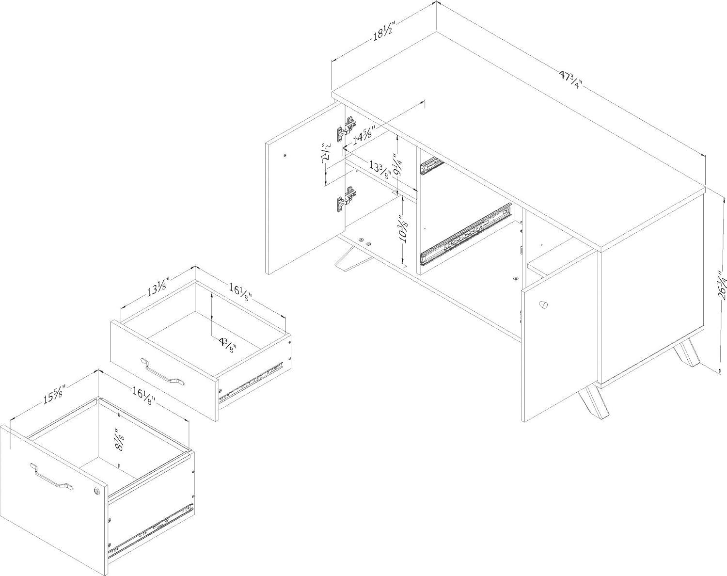 Kauan 47.75'' Wide 2 - Drawer Filing Credenza
