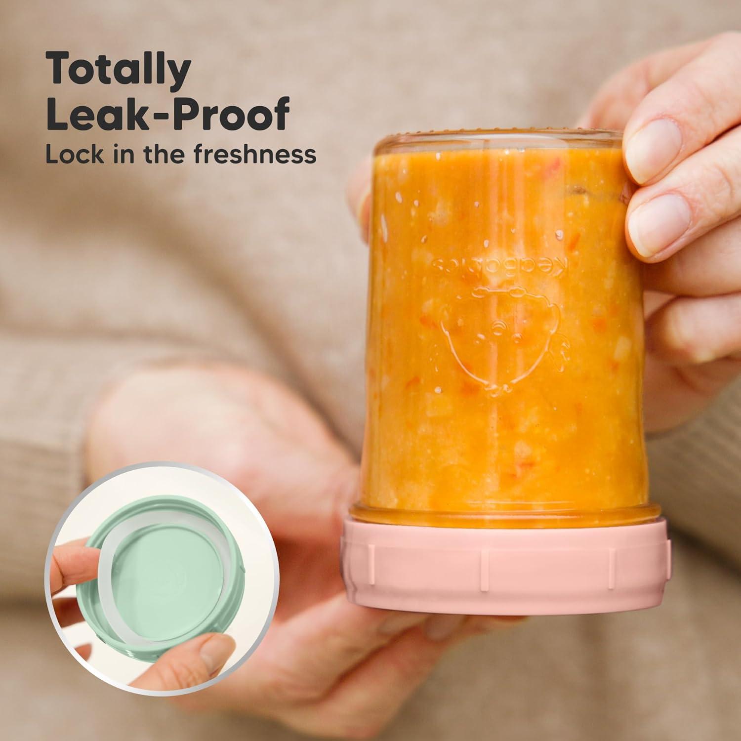 4pk Prep Baby Food Storage Containers, 8 oz Leak-Proof, BPA Free Glass Baby Food Jars for Feeding (Musk Dusk)