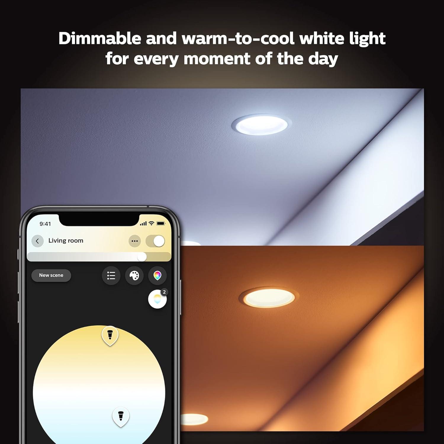 White Smart LED Recessed Downlight with Voice Control