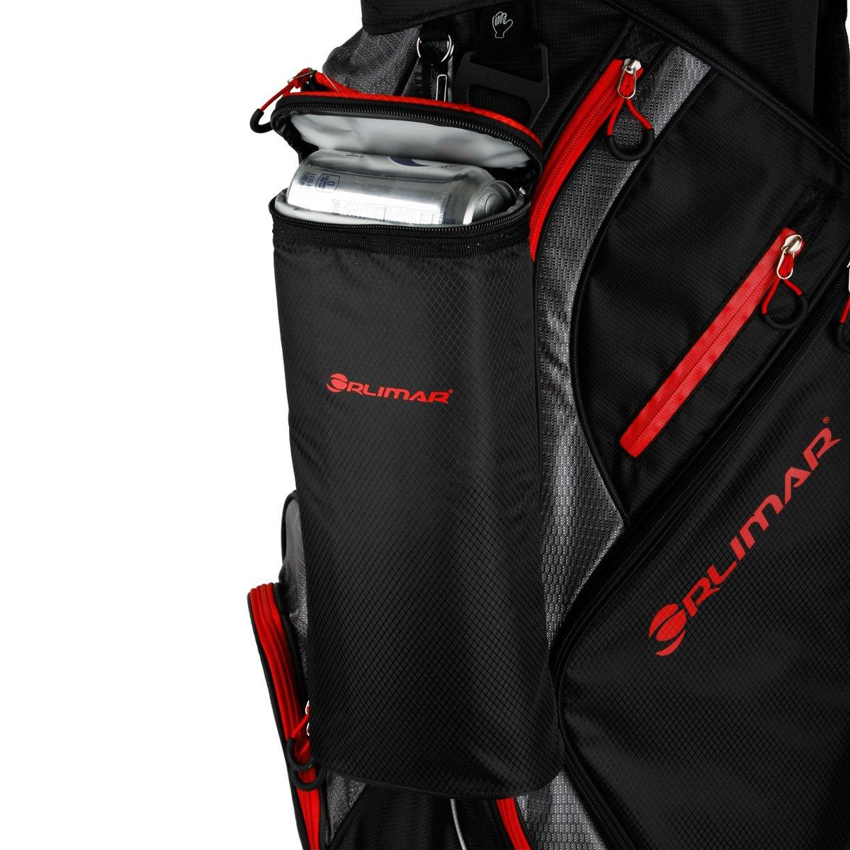 Orlimar Golf CRX Cooler Cart Bag 15-Way Top - Black / Red / Charcoal