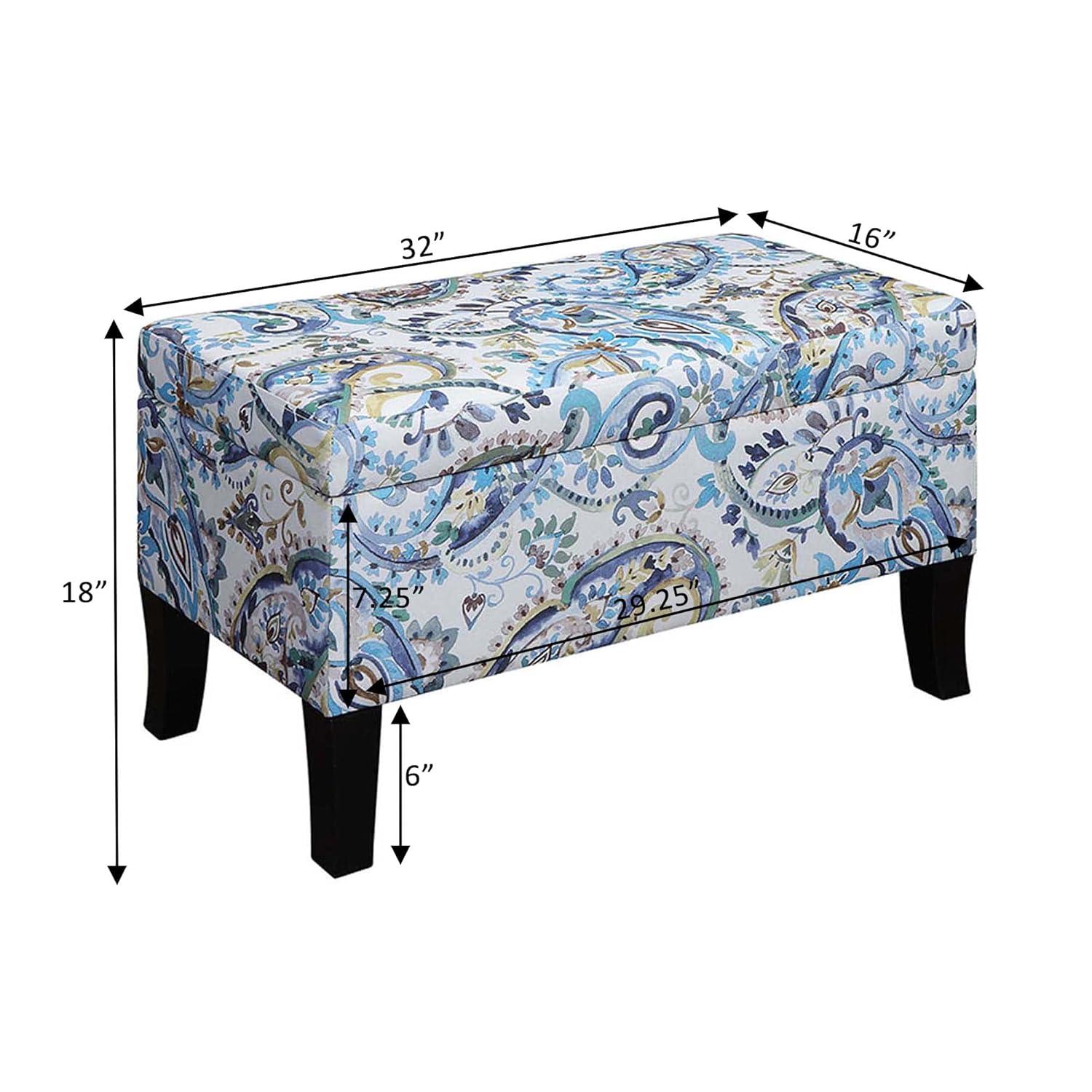 Convenience Concepts Designs4Comfort Winslow Storage Ottoman, Paisley Fabric