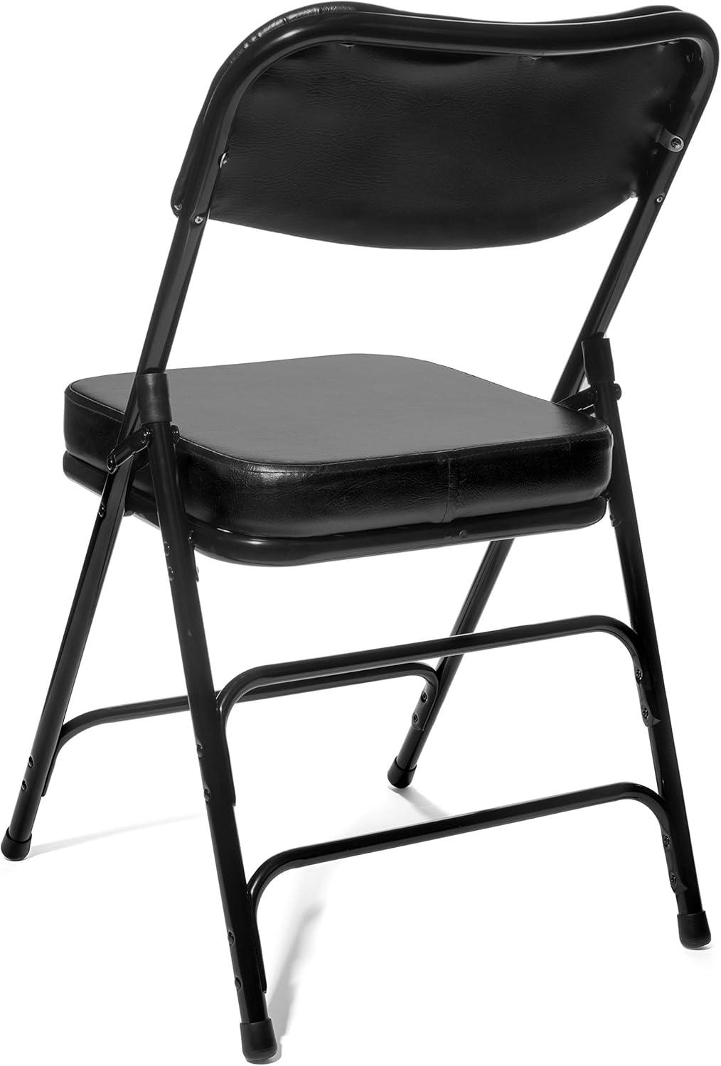 5pc. XL Series Folding Card Table and 2 in. Ultra Padded Chair Set, Commercial Quality, Black