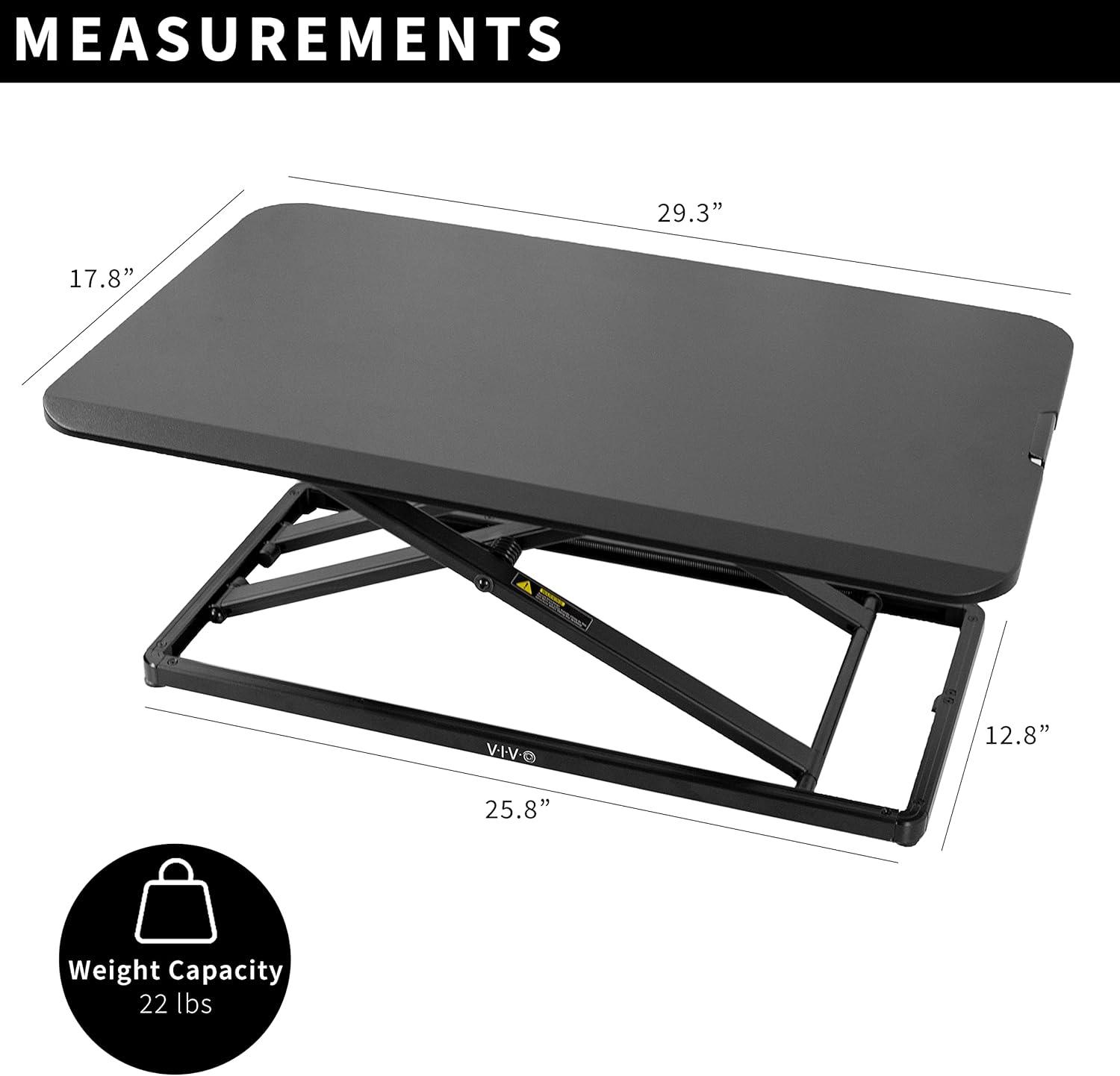 Black Single Top Desk Riser