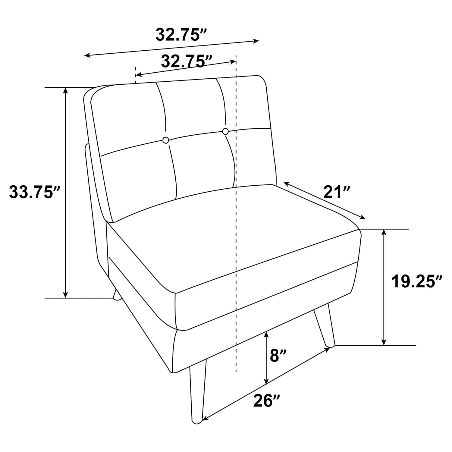 Churchill Button Tufted Armless Chair Grey