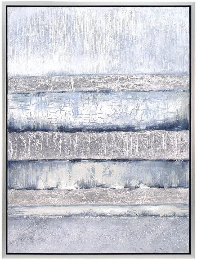 Empire Art Direct Winter Steps Textured Metallic Hand Painted Framed Wall Art, 30" x 40" x 1.5", Ready to hang