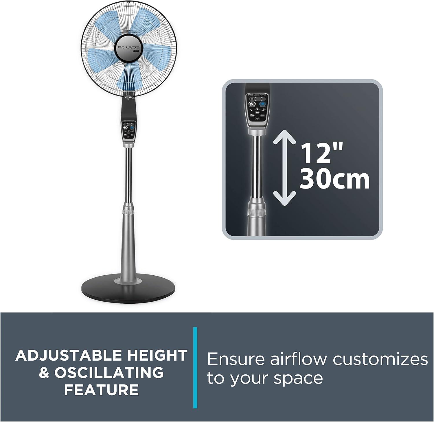 Rowenta Rowenta Turbo Silence Extreme Stand Fan With 5 Speeds, Oscillating Feature, Adjustable Height And Remote