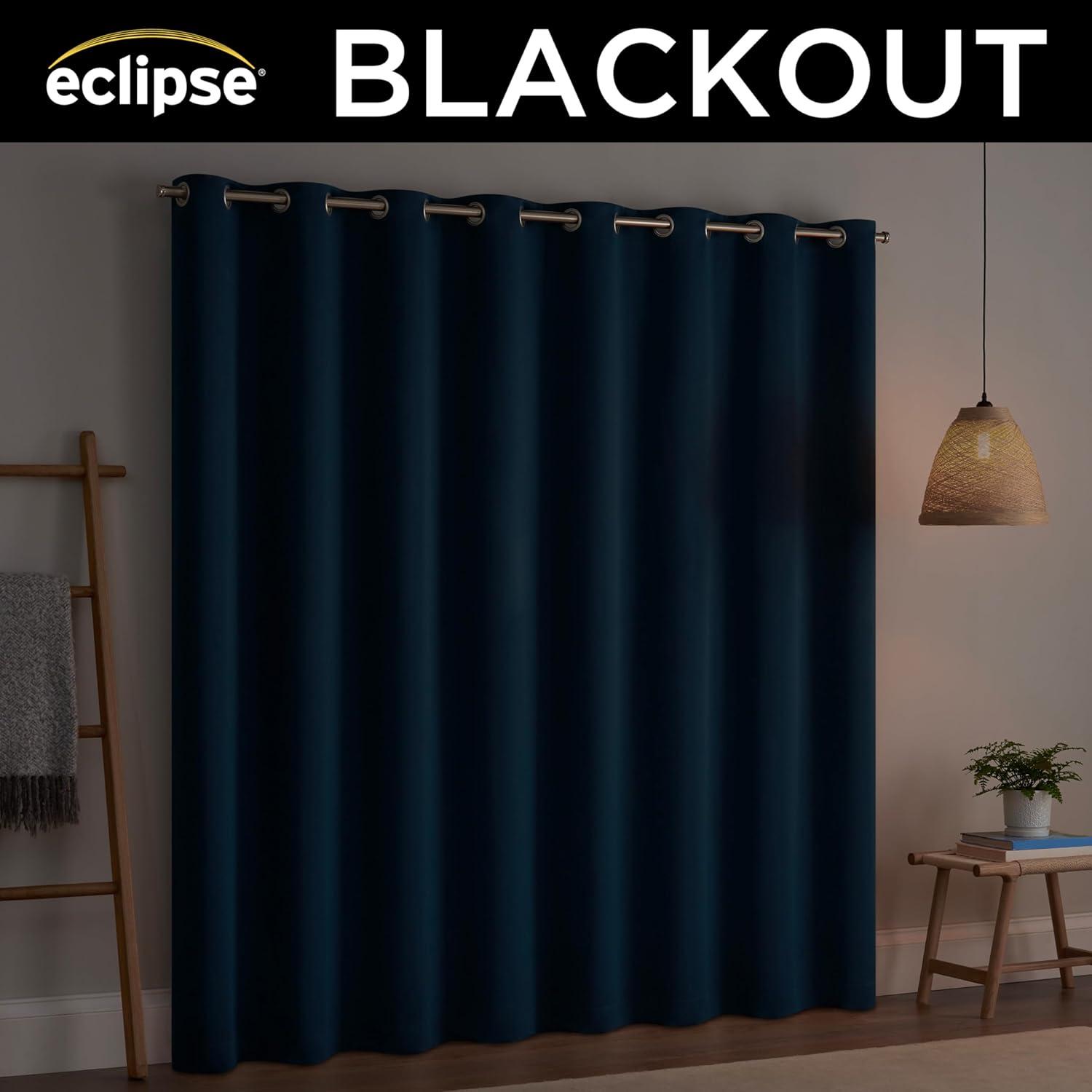 Indigo Blackout Grommet Extra Wide Patio Door Curtain Panel 84" x 100"