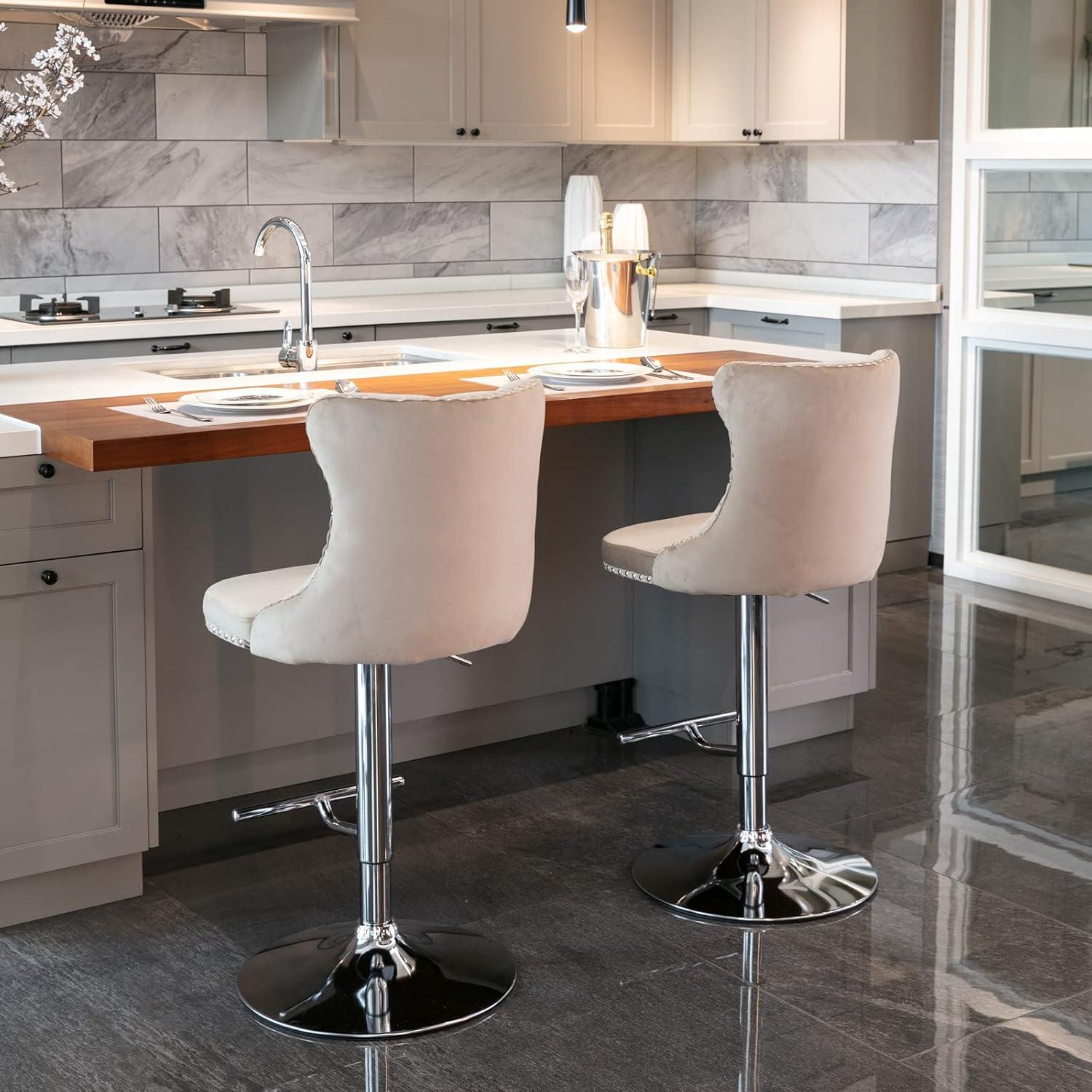 Julias Swivel Upholstered Adjustable Height Counter Stool (Set of 2)