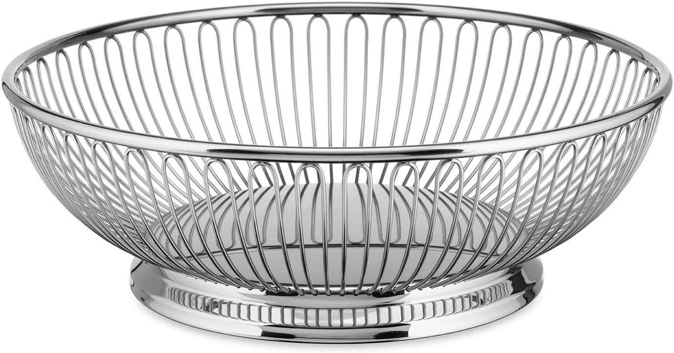 Alessi 9.75" Silver Stainless Steel Round Wire Basket