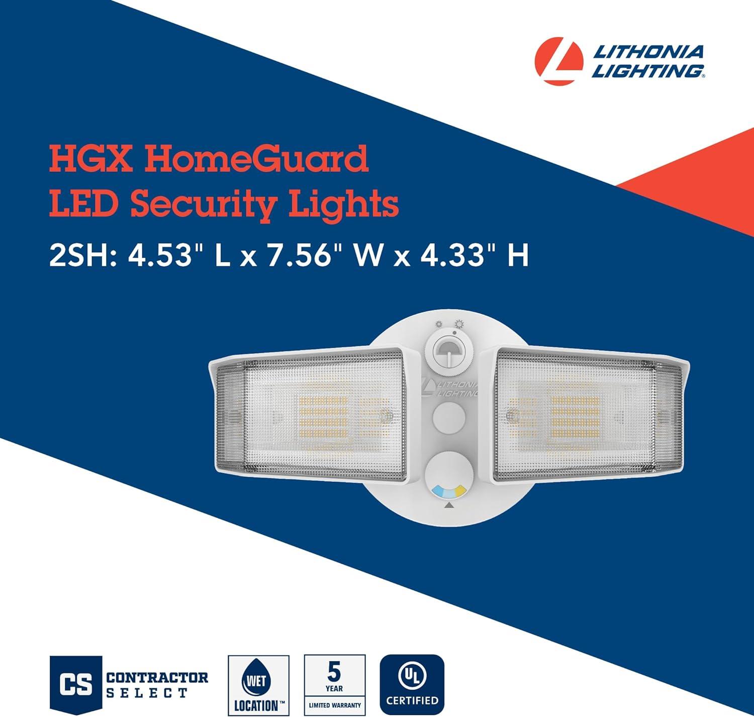 Lithonia Lighting 2 - Head Hardwired Dusk to Dawn Outdoor Security Flood Light