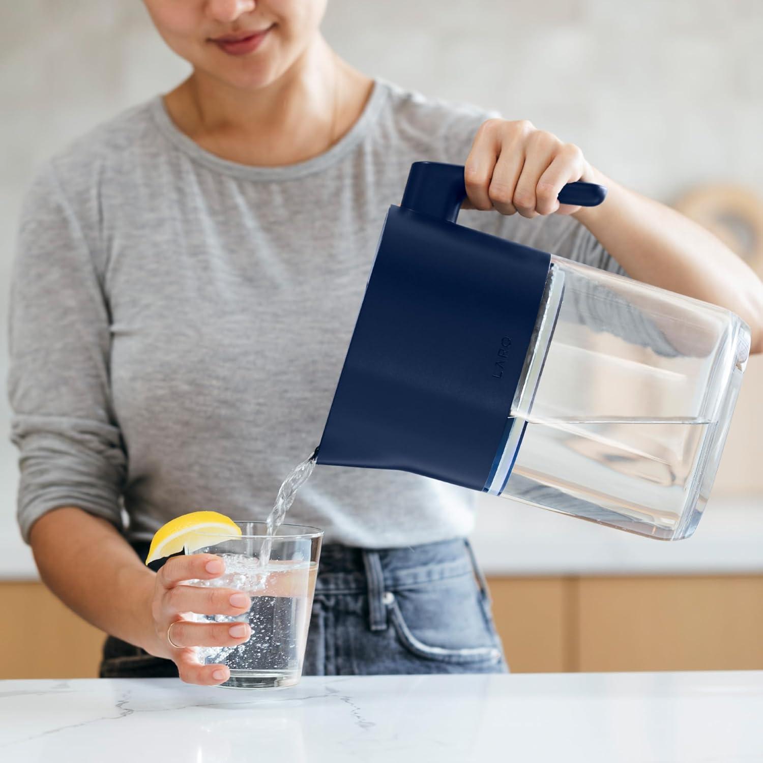 Monaco Blue 8-Cup Self-Cleaning UV Water Filter Pitcher