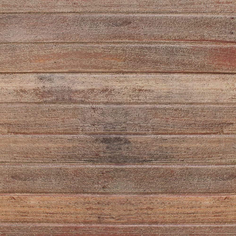 FromPlainToBeautifulInHours Faux Wood Plank Fire Rated Panel 24'' L x 24'' W Textured PVC Drop-In Ceiling Tile (Set of 10)