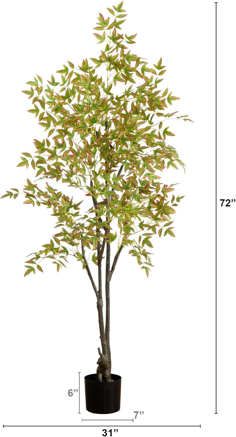 6ft Autumn Nandina Artificial Tree with Bendable Branches