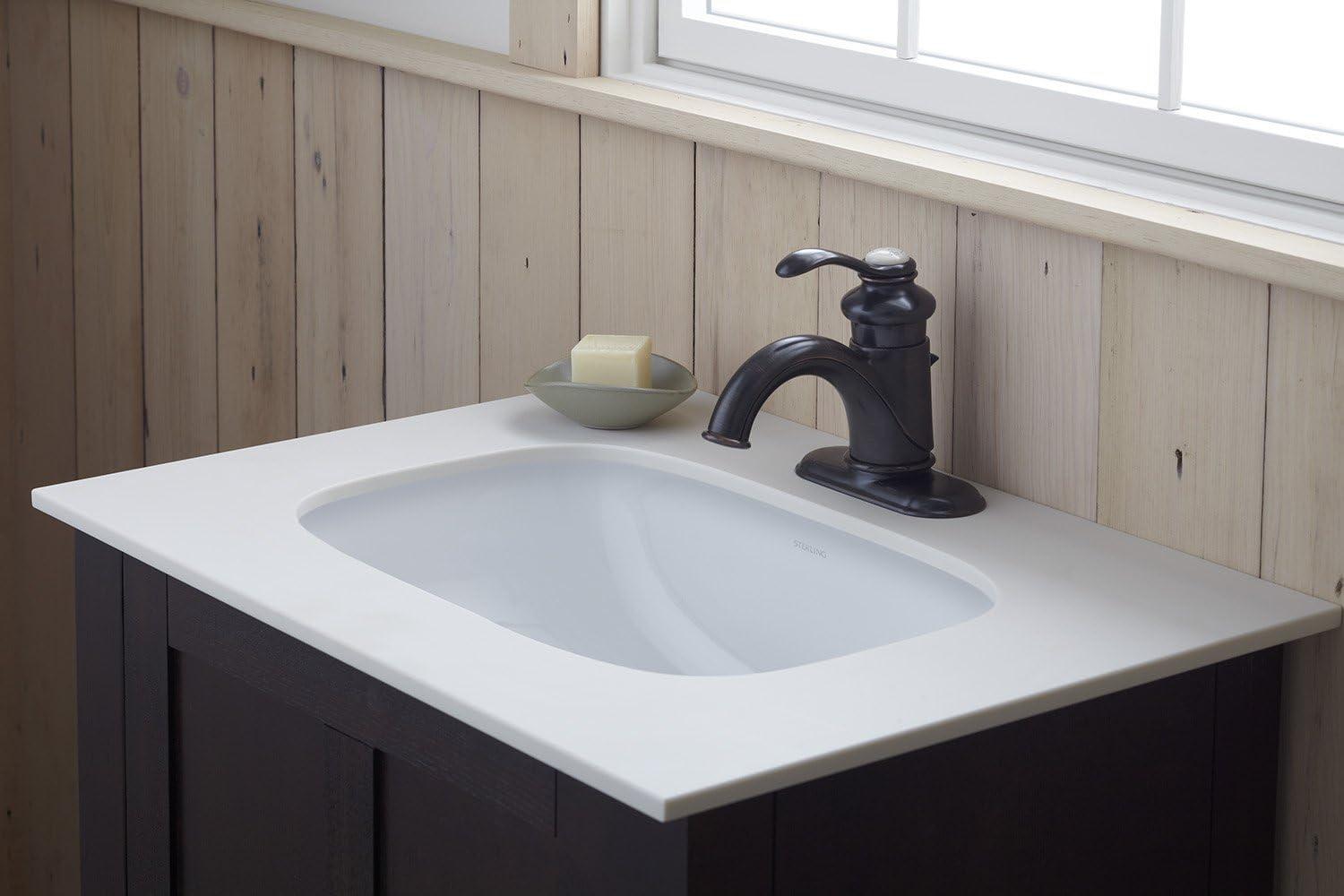 Stinson Vitreous China Rectangular Undermount Bathroom Sink with Overflow