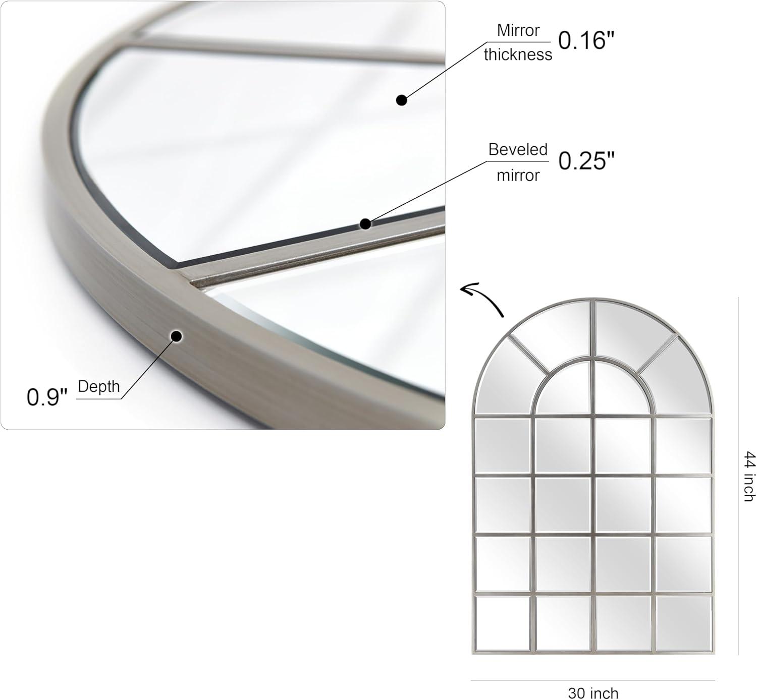 Empire Art Direct  30 x 44 in. MDF Base Covered with Beveled Arch Window Wall Mirror - 0.25 in. Beveled Edge