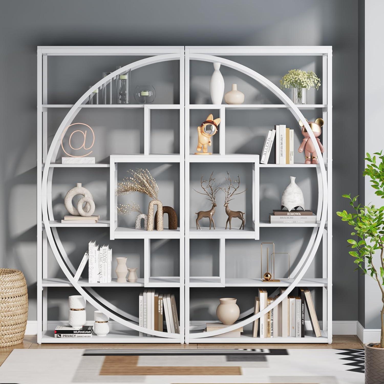 Tribesigns Bookshelf, Industrial 5-Tier Etagere Bookcase, 70.8 inch Tall Bookshelf with 8 Open Storage Shelf, Book Shelf Display Tack Shelving Unit for Home Office Living Room, Rustic Brown