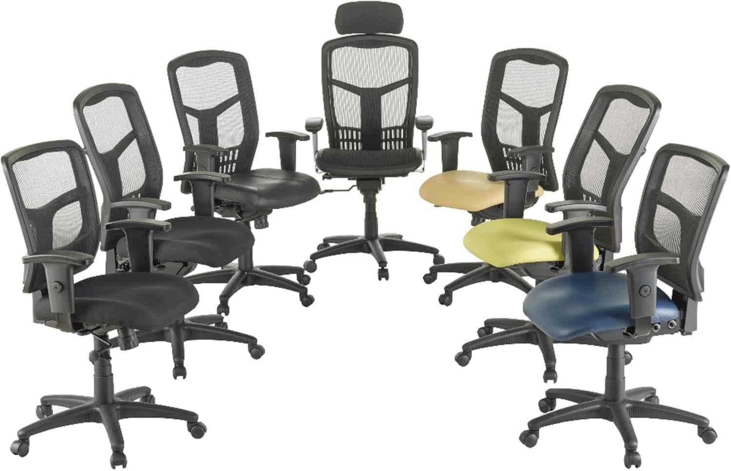 Lorell Executive High-back Mesh Chair Black Fabric Seat - Gray Back - Black Steel, Plastic Frame - 5-star Base - 21" Seat Width x 19.50" Seat Depth - 28.5" Width x 28.5" Depth x 45" Height - 1 Each