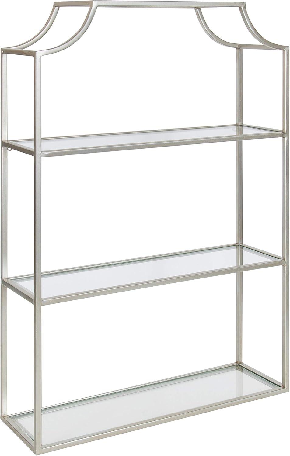 20" x 30" Ciel Tiered Wall Shelf Silver - Kate & Laurel All Things Decor: 4-Tier Glass, Metal Frame, No Assembly Required