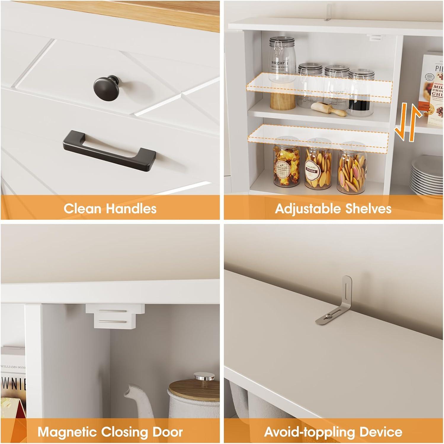 Vabches Kitchen Dual Tilt Out Trash Cabinet , Wood 10 Gal Garbage Cans Holder Drawers, White (Without Trash Bin)