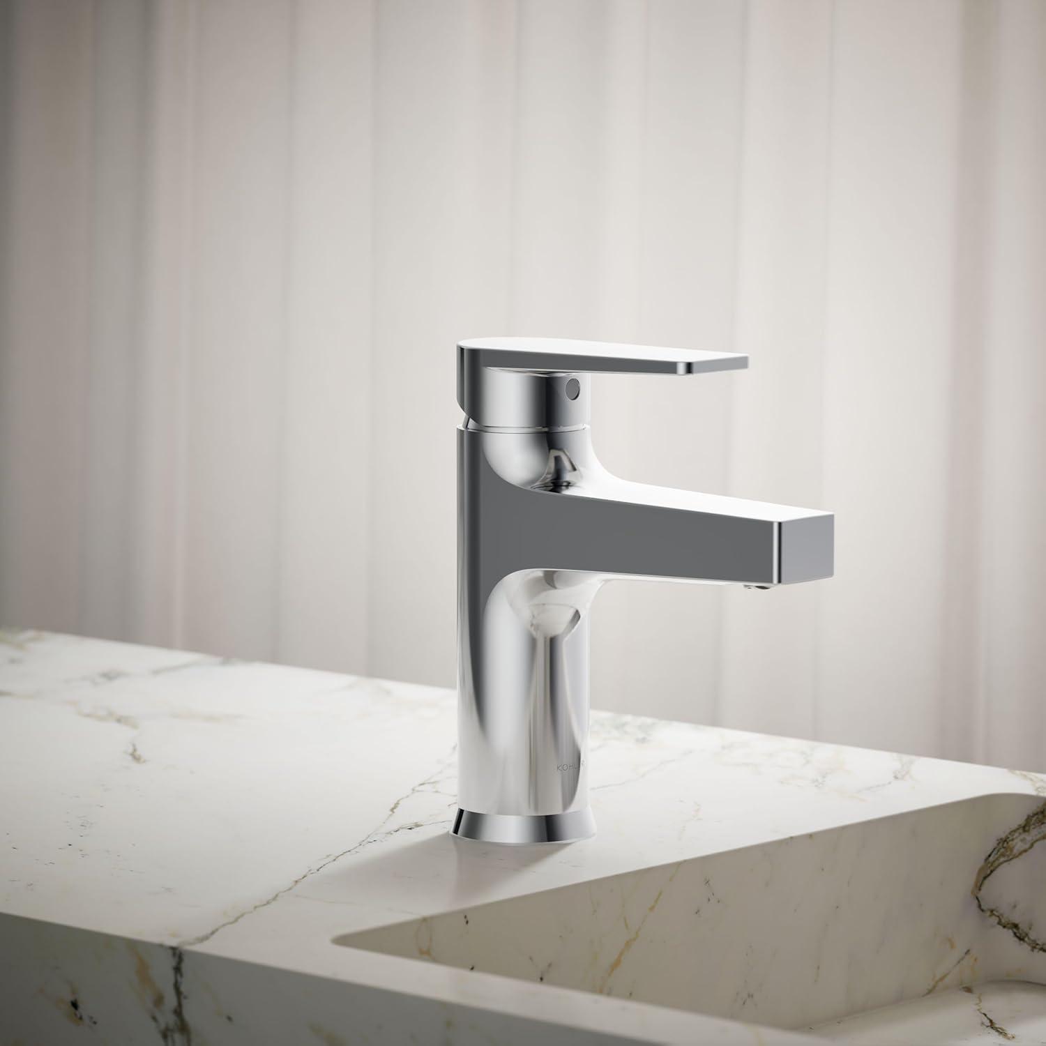 Kohler Taut Single-Handle Bathroom Faucet with Pop-Up Drain Assembly, One Hole Bathroom Sink Faucet, 1.2 gpm