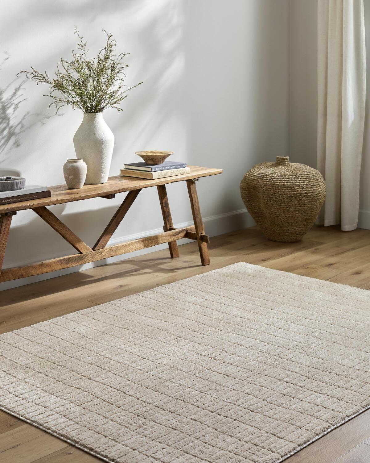 Our PNW Home x Livabliss Boho Scandi High Pile Light Beige Area Rug