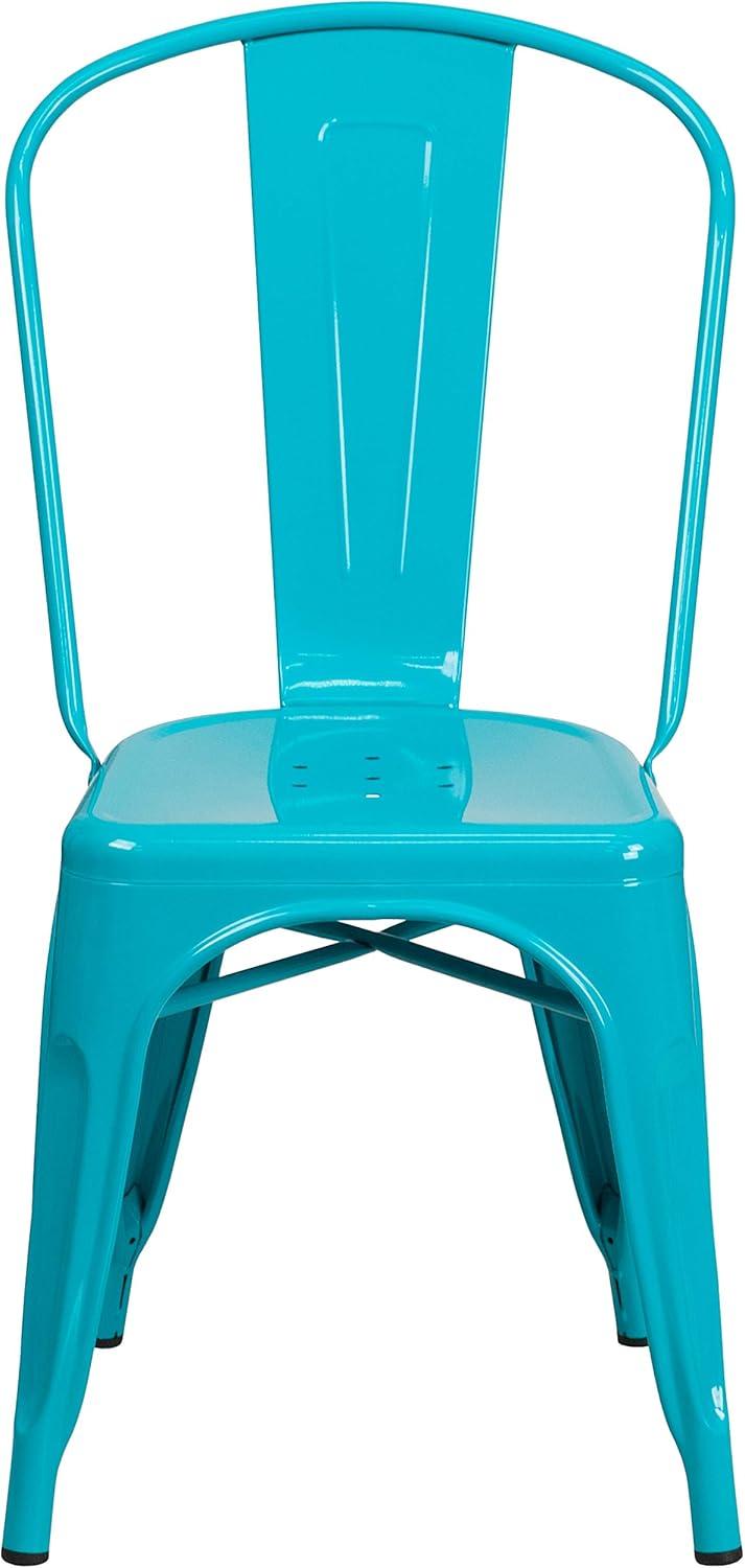 Flash Furniture Peterson Armless Metal Indoor-Outdoor Stackable Dining Chair (Set of 4)