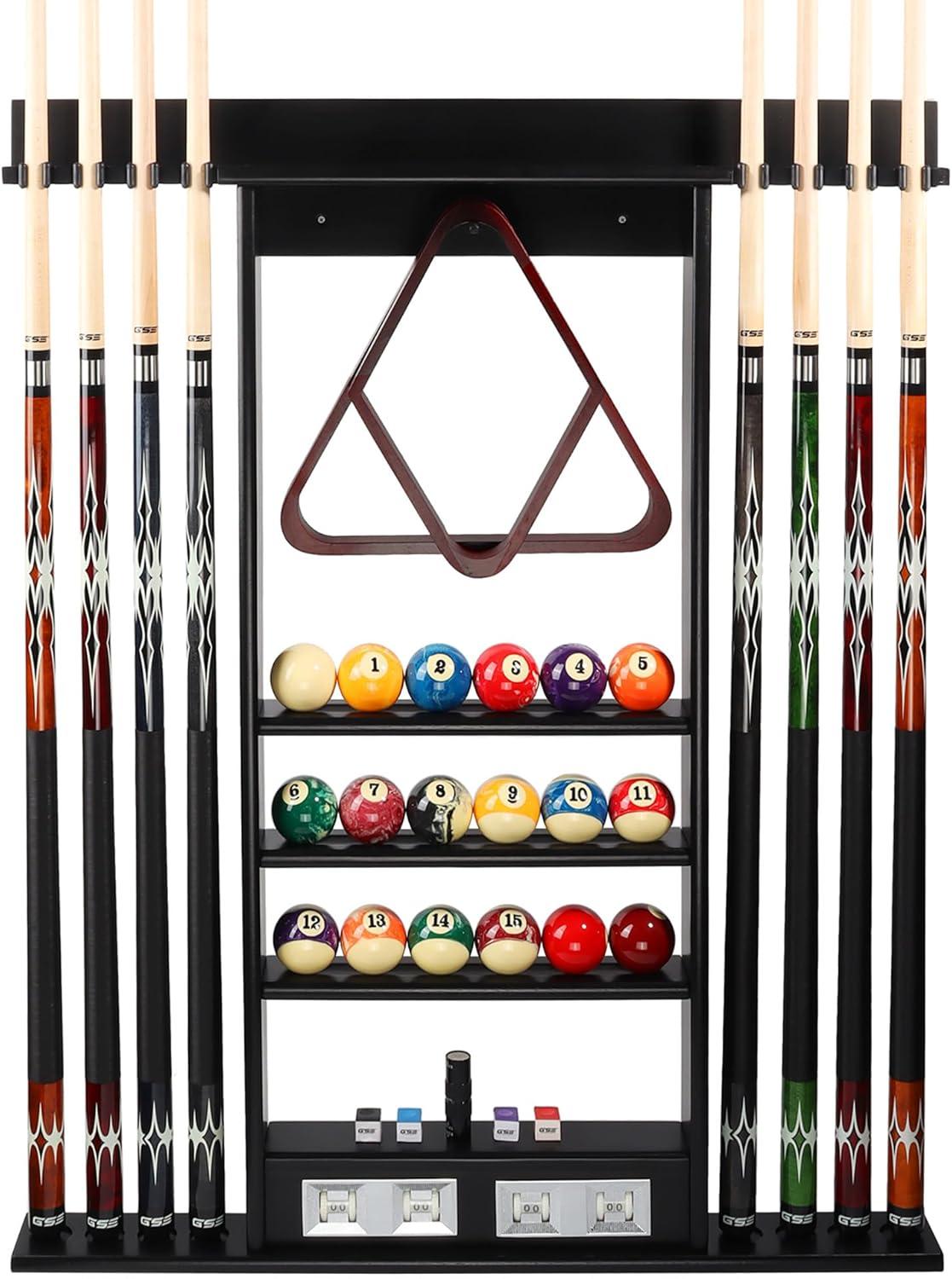 GSE Games & Sports Expert Wood Pool Cue Rack