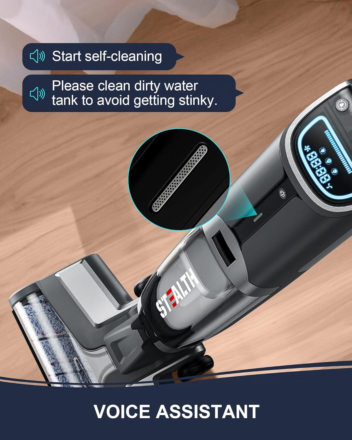 Gray Cordless Stick Vacuum with HEPA Filter for Commercial Use