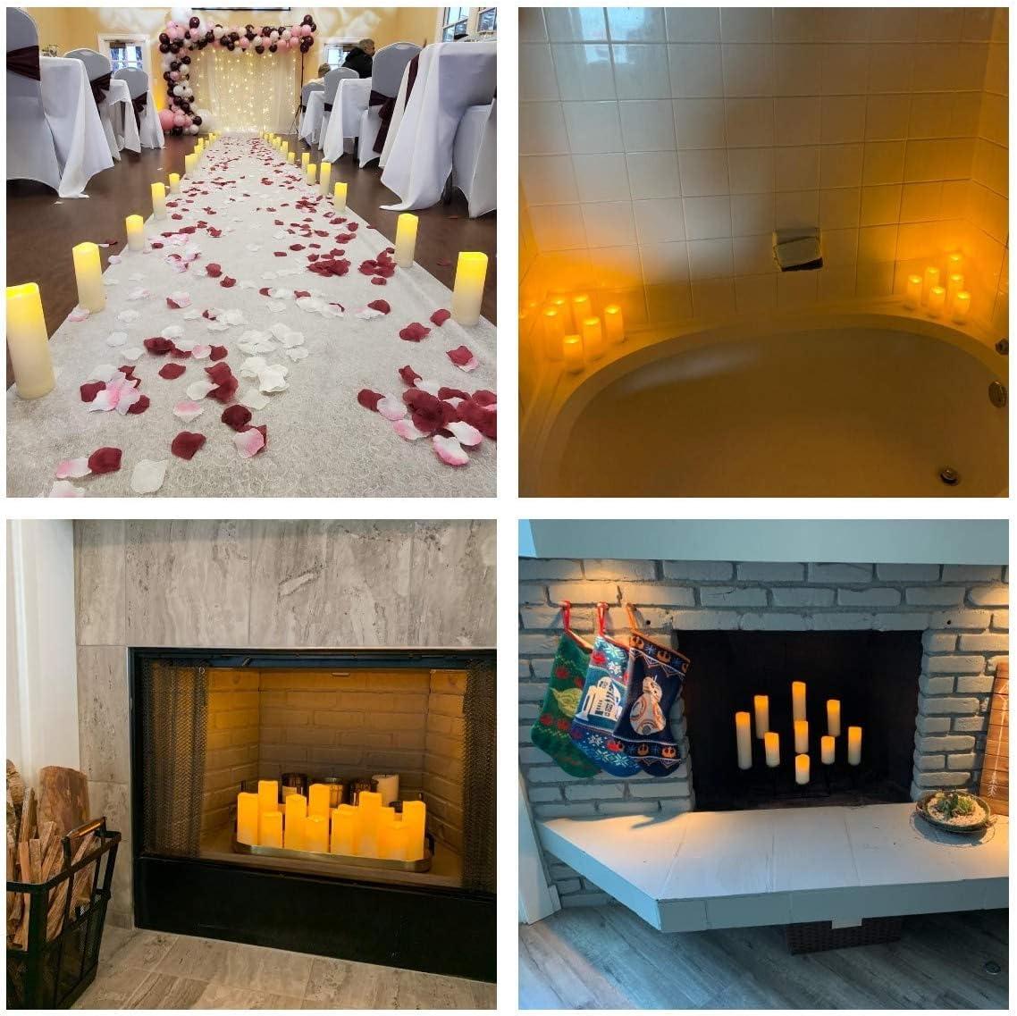 Aignis Indoor Flameless LED Candles Battery Operated with Remote Timer and Wax-Like Shell for Home/Wedding/Holiday Decor, Set of 2(D 2.95" x H 6")