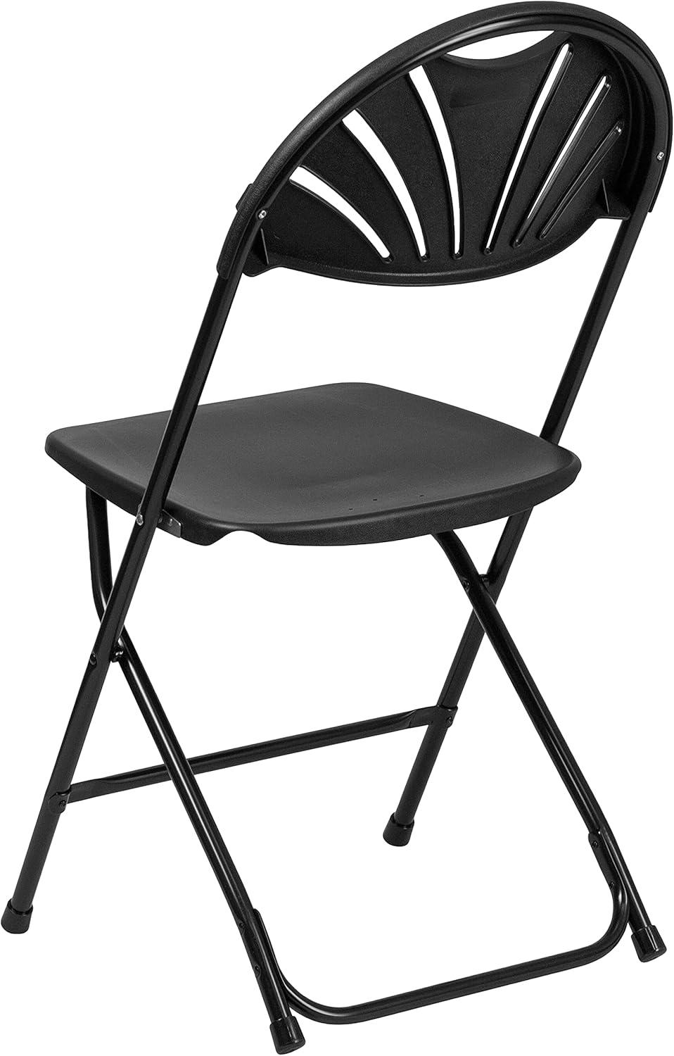 Joaquin Plastic Fan Back Folding Event Chairs with Carrying Handles