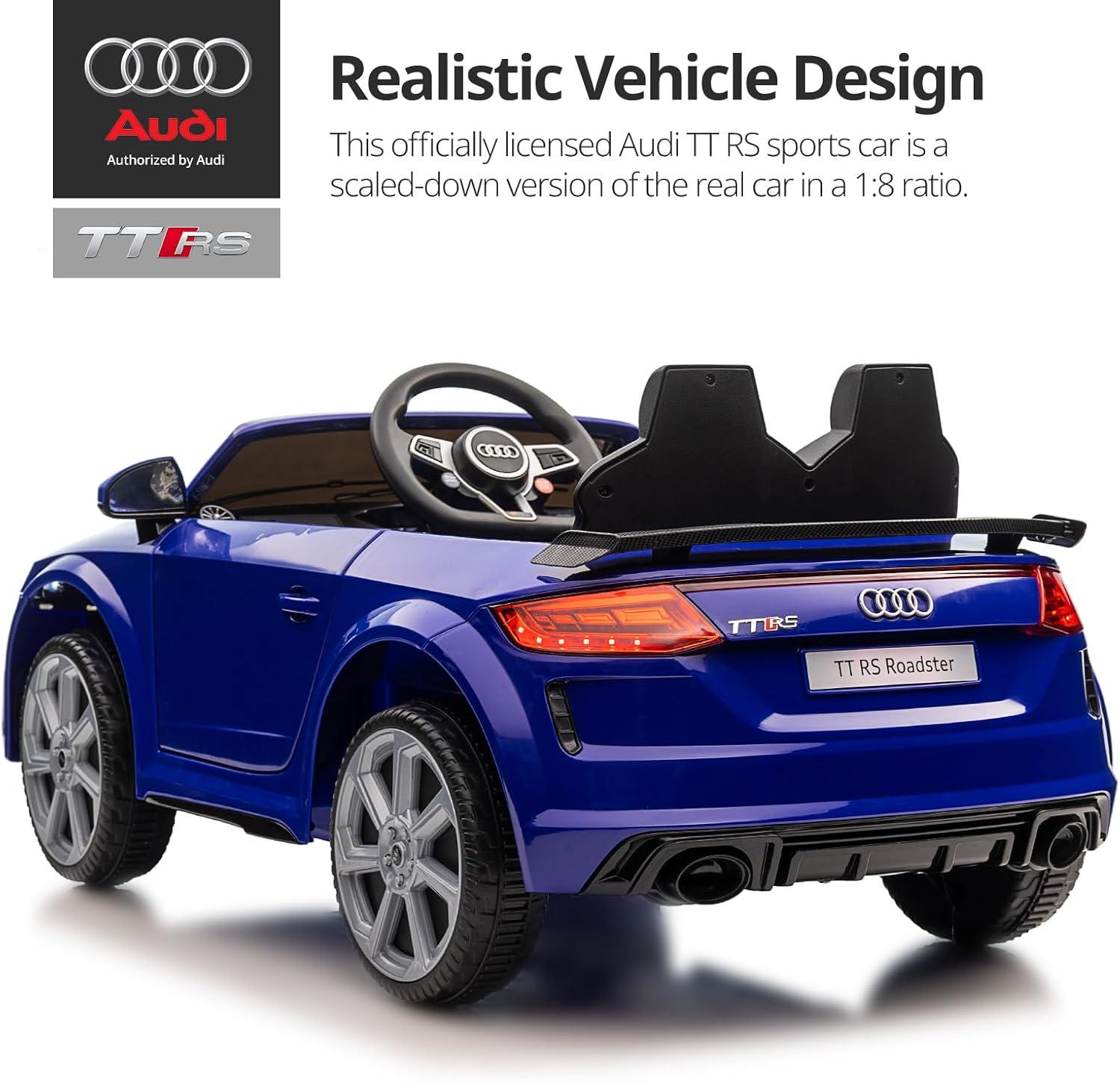 Electric Car for Kids, Licensed Audi 6V Ride on Toy Car for Toddlers with Remote, Bluetooth