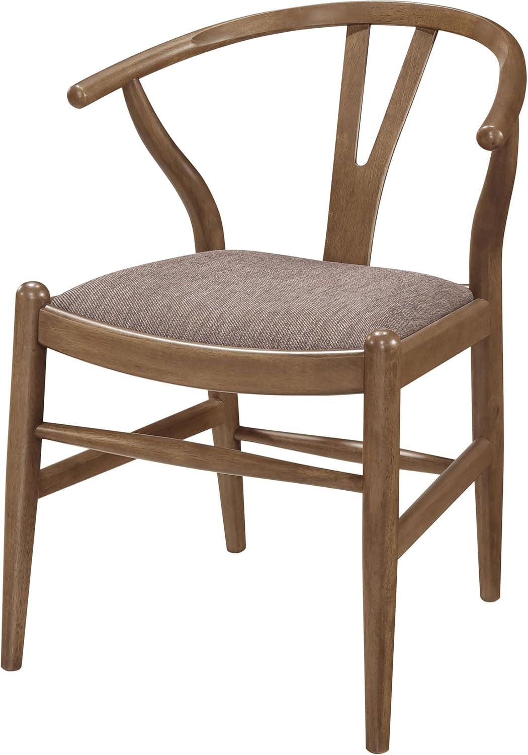 Dinah Danish Y-Shaped Back Dining Side Chair Walnut And Brown (Set Of 2)