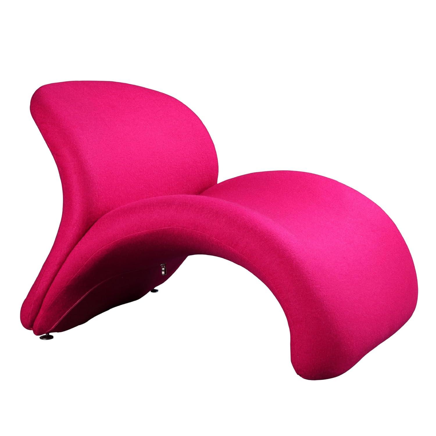 Manhattan Comfort Rosebud Wool Blend Fabric Accent Chair in Fuchsia Pink