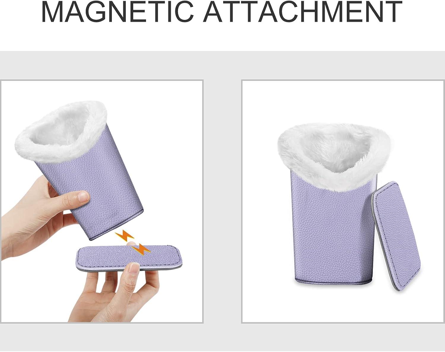 Fintie Plush Lined Eyeglasses Holder - PU Leather Protective Eyeglass Holder Stand Case，Lilac Purple