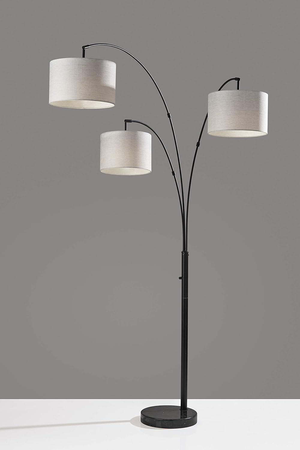 Adesso Home Brand Bowery 3-Arm Arc Lamp in Black Color