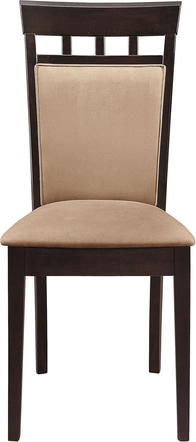 Coaster Gabriel Upholstered Microfiber Dining Chairs in Tan