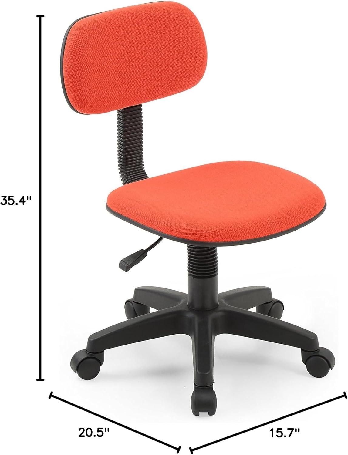 Hodedah Task Chair with Swivel & Adjustable Height, 100 lb. Capacity, Red