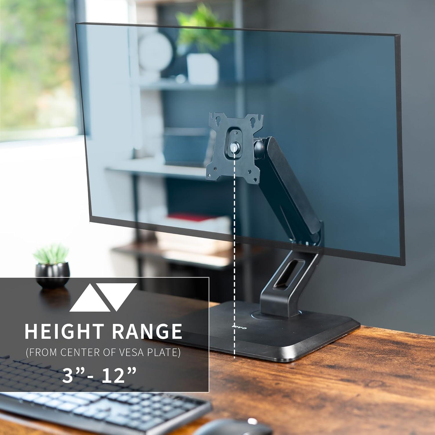 Black Adjustable Aluminum and Steel Standing Desk Converter