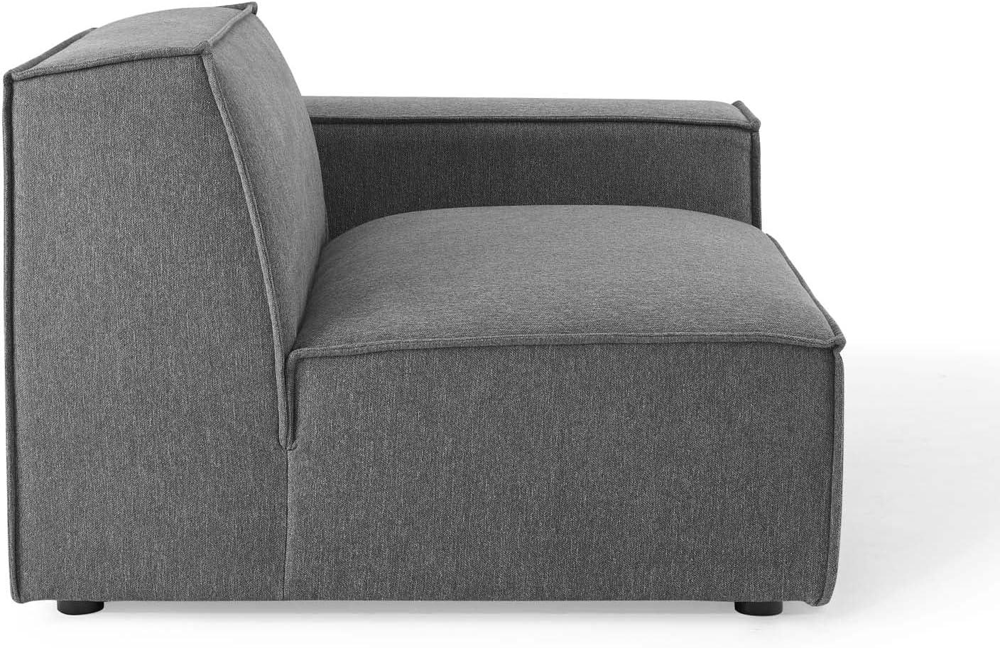 Charcoal Gray Minimalist Left-Arm Sectional Sofa Chair