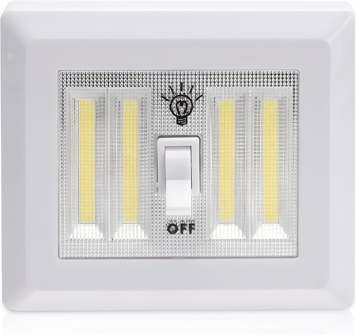 AlltroLite LED Closet Light Switch | 400 Lumen Wireless Battery Powered COB Night Light | Stick On Magnetic Battery Lights for Under Cabinet, Shelf, Shed, Kitchen, Garage, Attic, RV, DIY