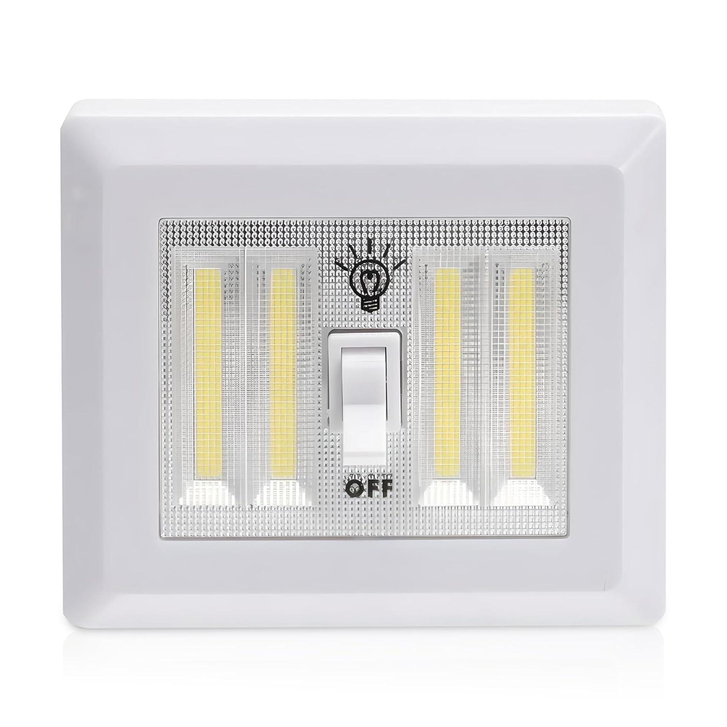 AlltroLite LED Closet Light Switch | 400 Lumen Wireless Battery Powered COB Night Light | Stick On Magnetic Battery Lights for Under Cabinet, Shelf, Shed, Kitchen, Garage, Attic, RV, DIY