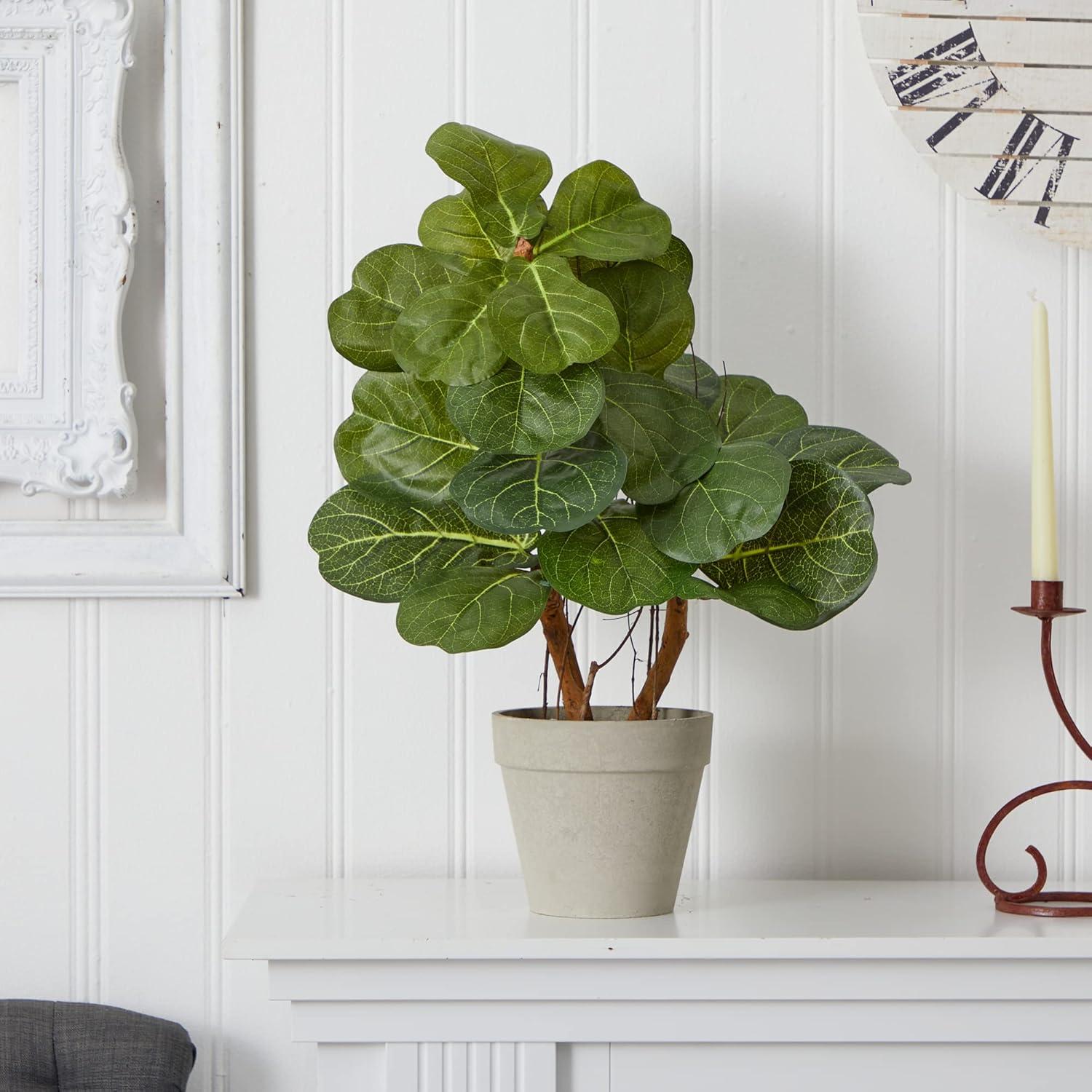 Nearly Natural 22-in Fiddle Leaf Artificial Plant