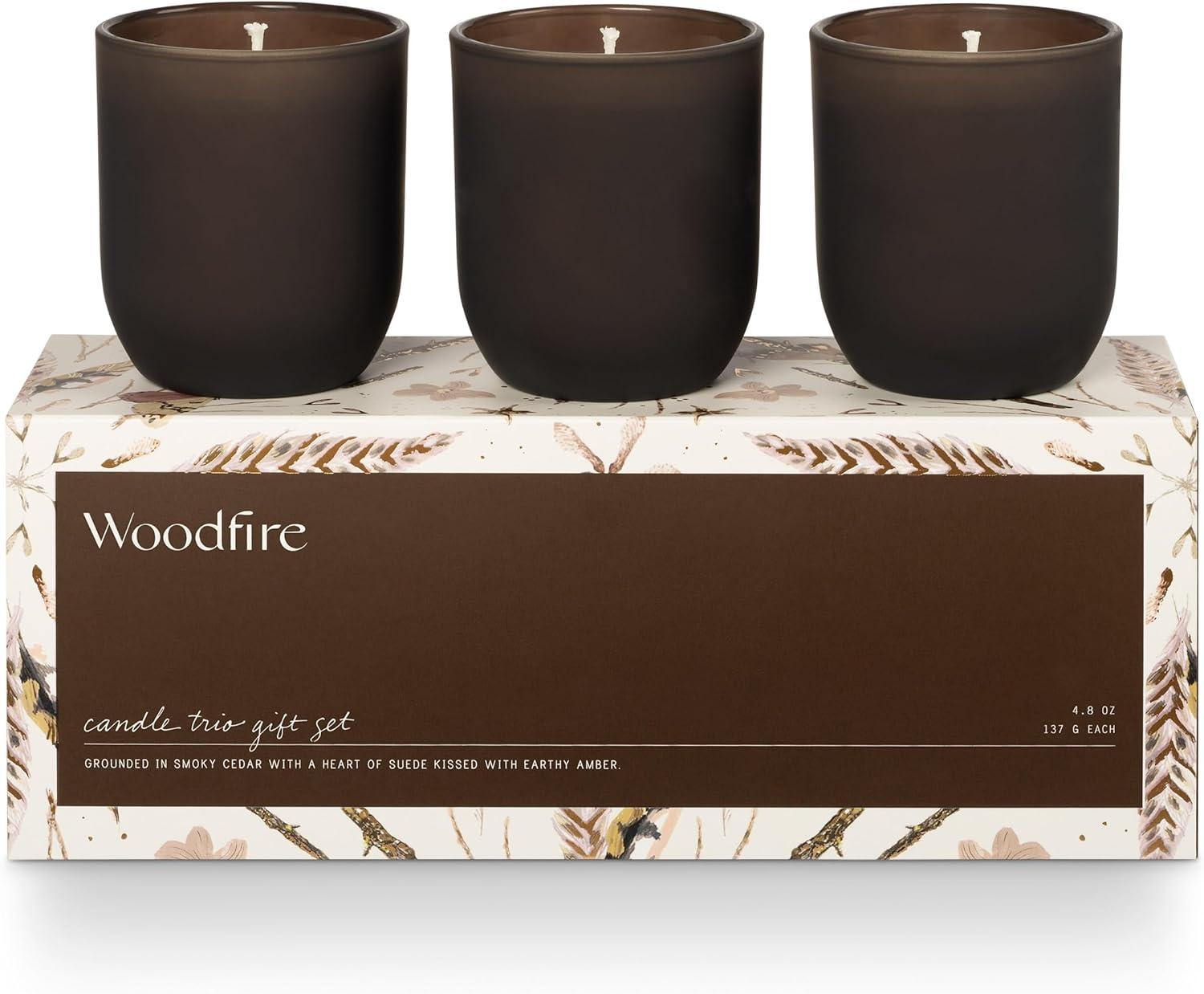 ILLUME Candle Trio Gift Set, Woodfire