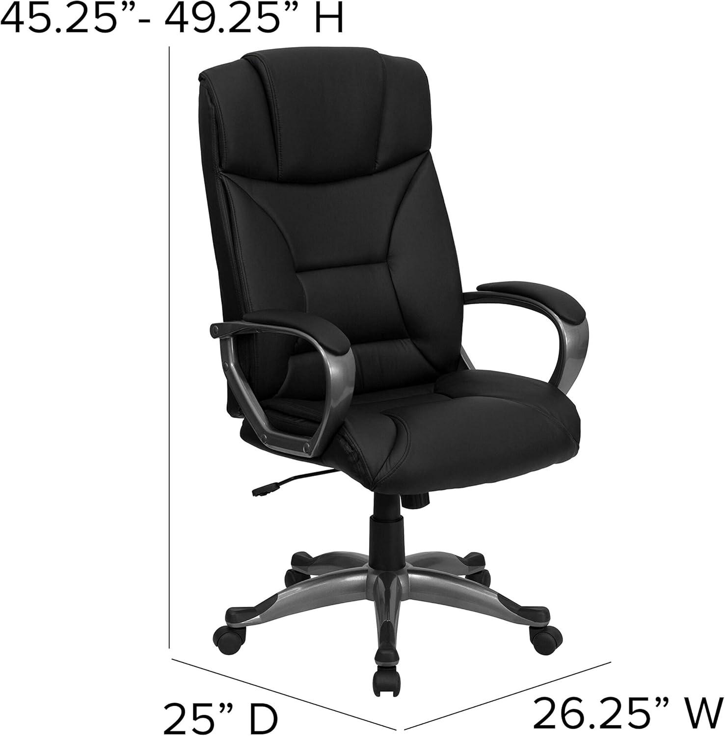 Ergonomic High Back Black LeatherSoft Swivel Executive Chair