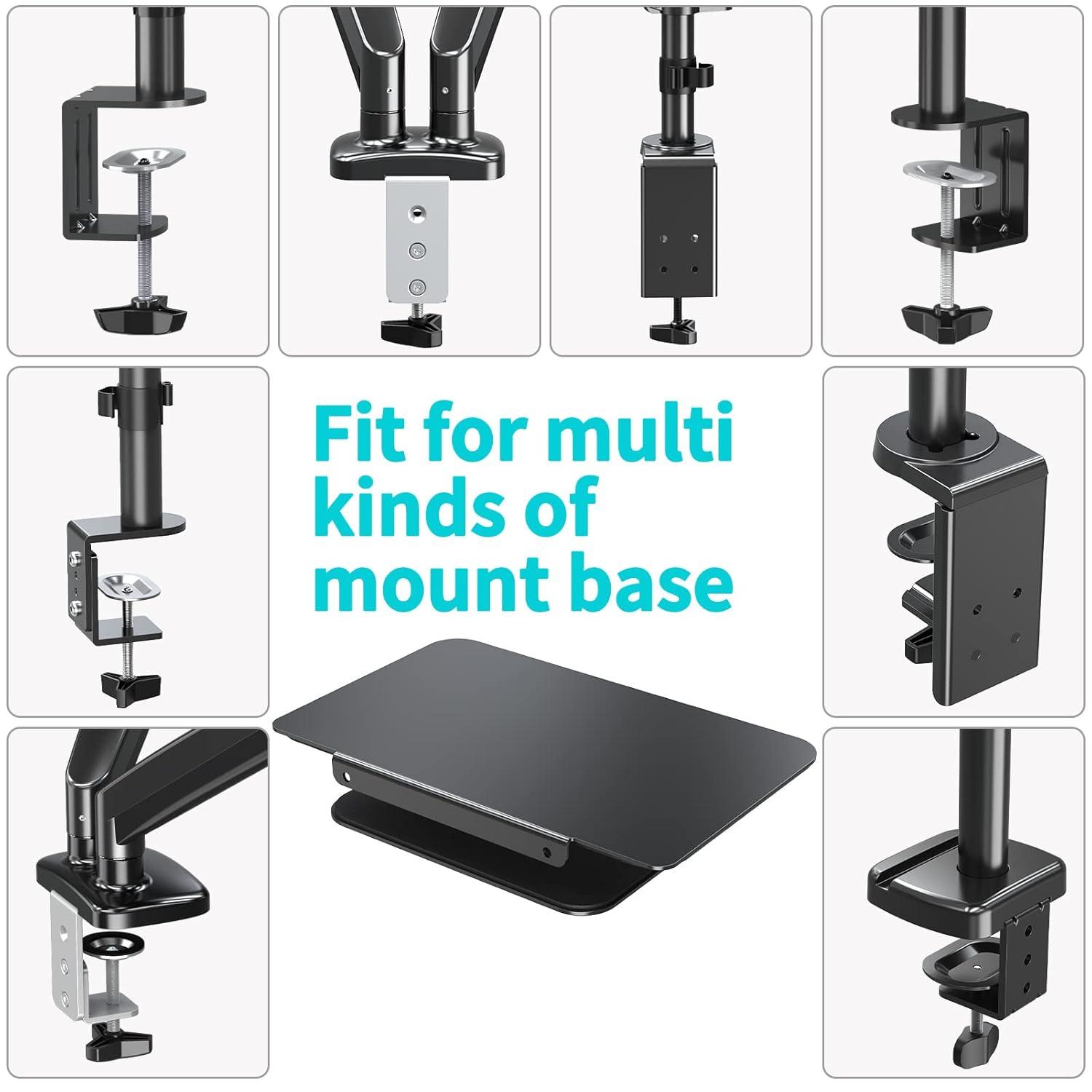 Steel Monitor Mount Reinforcement Plate for Thin, Glass and Other Fragile Tabletop, Steel Bracket Plate Fits Most Monitor Stand C Clamp Installation