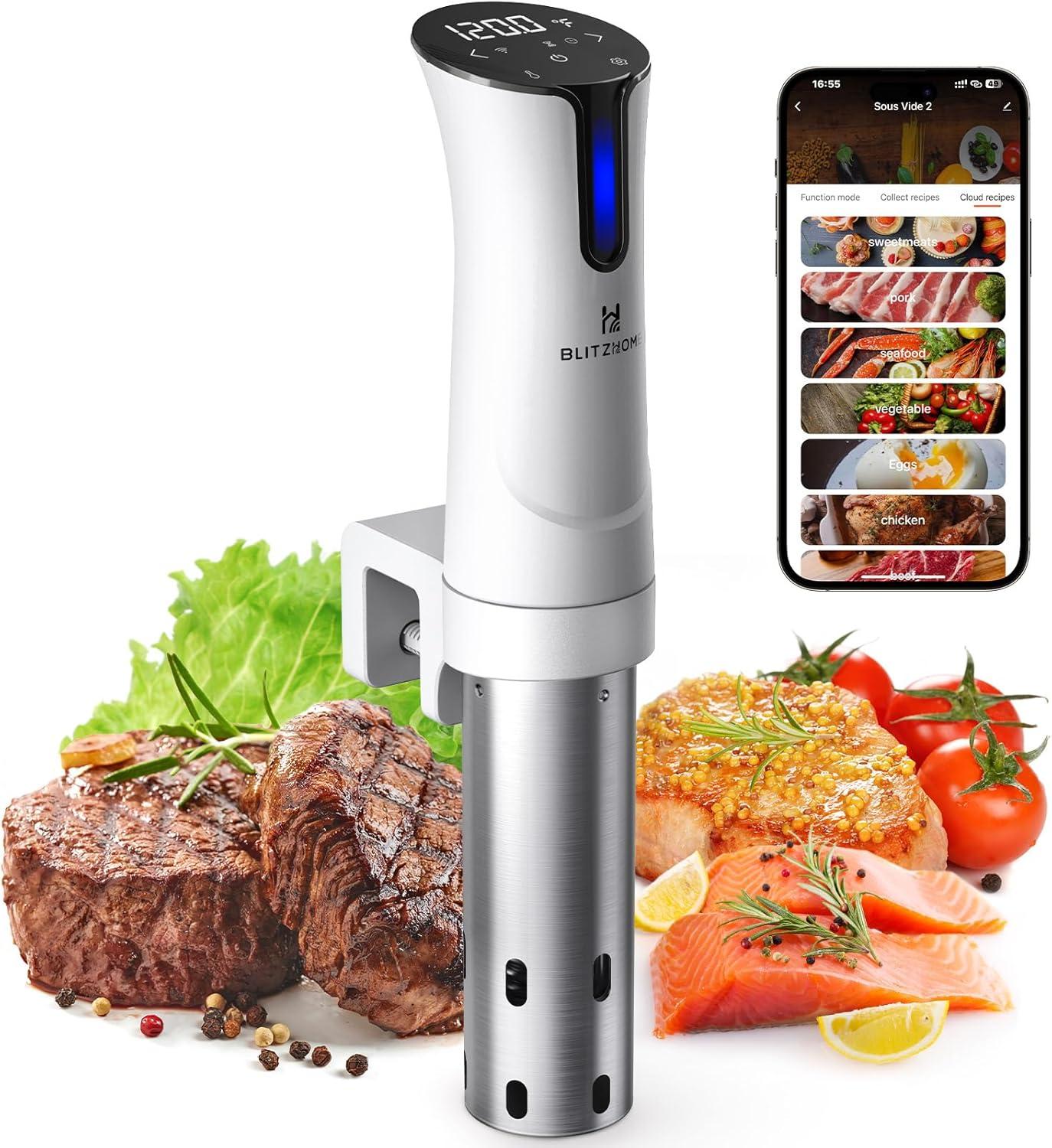 1100W Sous Vide Cooker with Temperature Setting, Timer, Breath Light Reminder Function