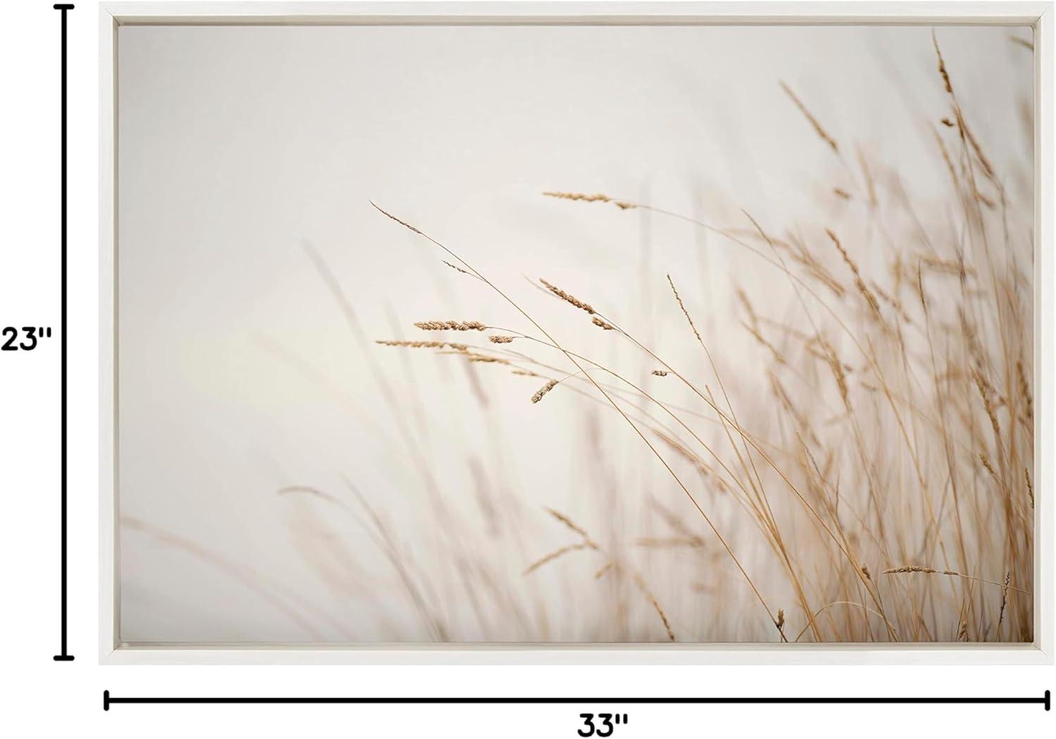 23" x 33" Sylvie Marsh Grass No 1 Framed Canvas by Crystal Lynn Collins White - Kate & Laurel All Things Decor