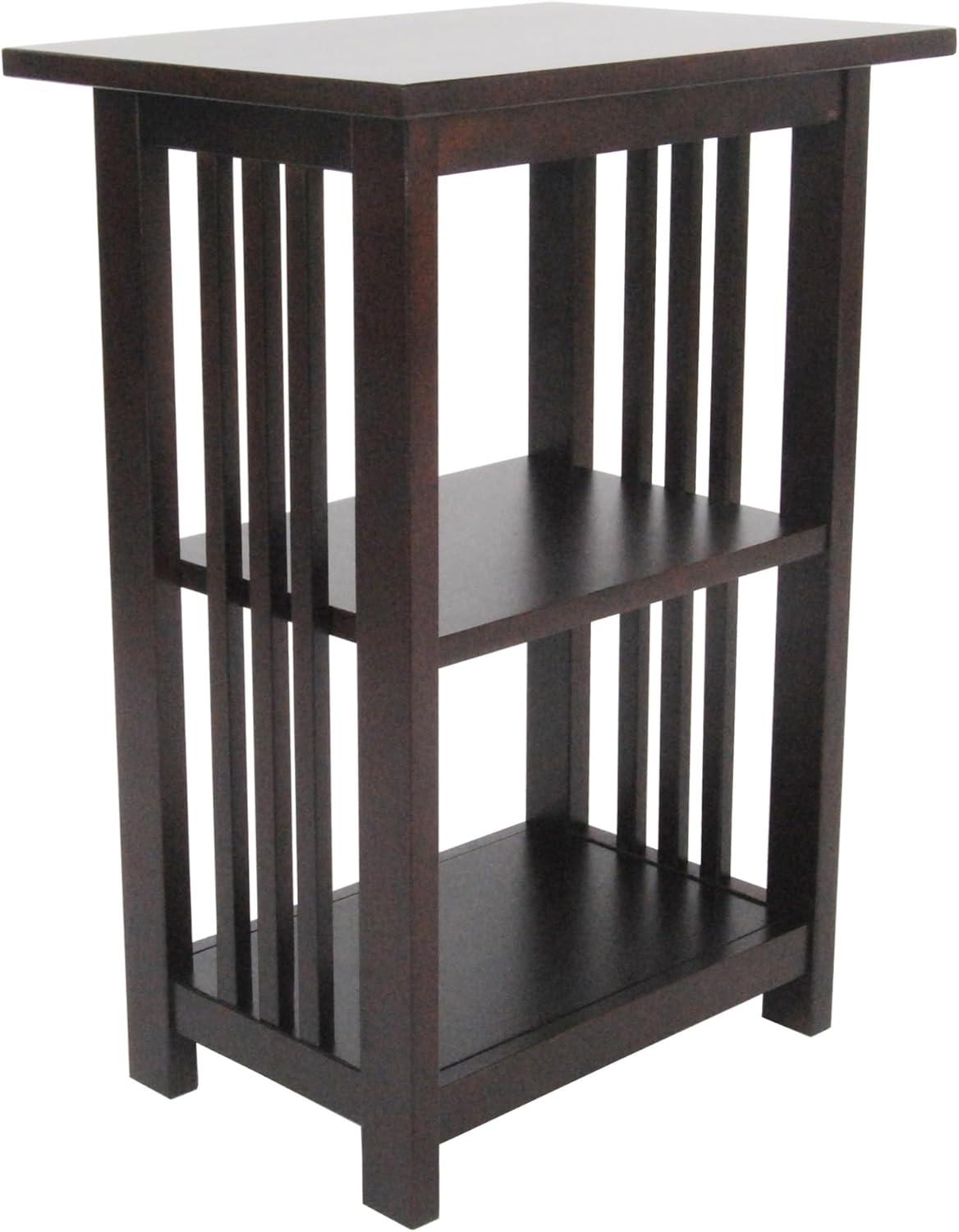 2-shelf End Table Wood Espresso - Alaterre Furniture