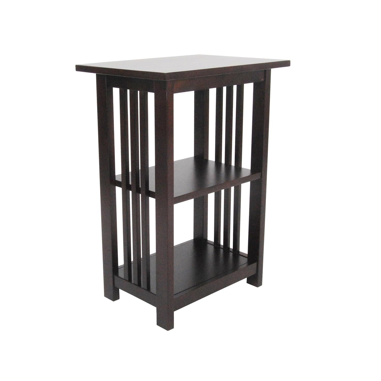 2-shelf End Table Wood Espresso - Alaterre Furniture